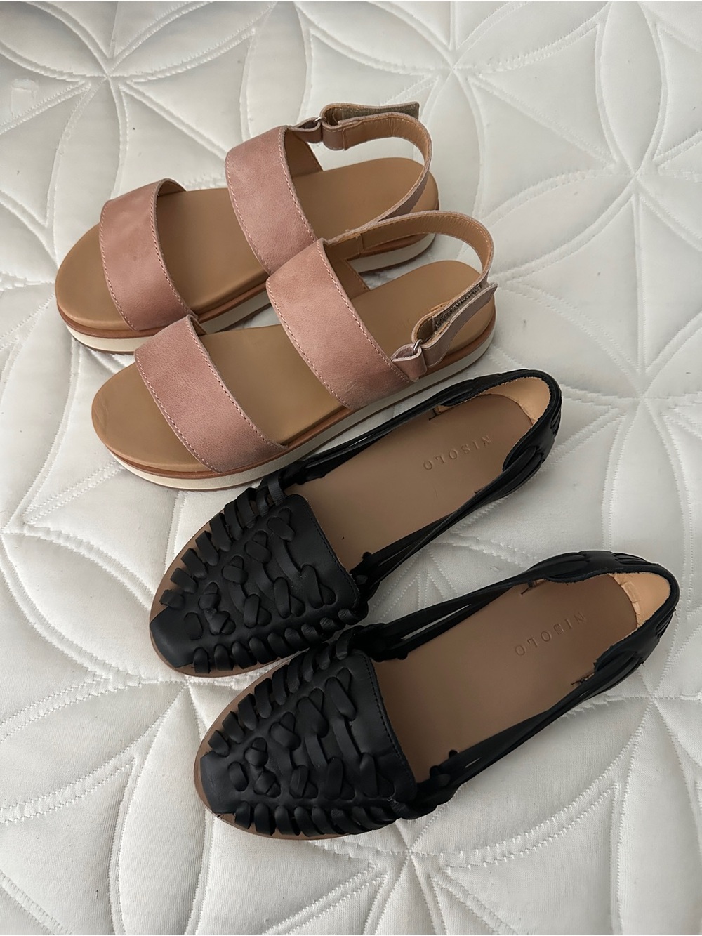 Nisolo Blush Pink Double-Strap Platform Sandals